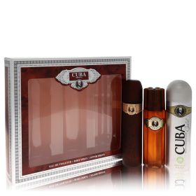 Cuba Gold by Fragluxe Gift Set - 3.3 oz Eau De Toilette Spray + 3.3 oz After Shave Spray + 6.7 oz Body Deodorant Spray