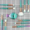 10 mermaid-gradient blue with fan-shaped brush + small fish (makeup brush)