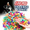 100Pcs Backflow Incense Cones Burner Heavy Smoke Waterfall Buddhism Smoke Cones