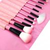 12pcs Pro Makeup Brushes Face Powder Eyebrows Eyeliners Lip Pencil Brush Bag