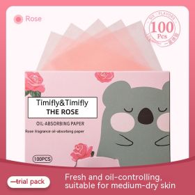 Oil-absorbing Sheets Face Oil Obsorbing Sheet 100 Pieces Fragrance (Option: Rose Fragrance)