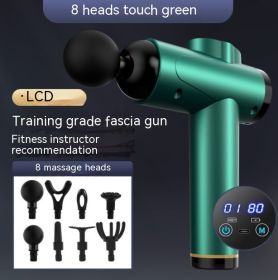 Massage Gun Instrument Muscle Relaxation Massage (Option: Dark Green-99 Gear LCD Screen 4 Heads)