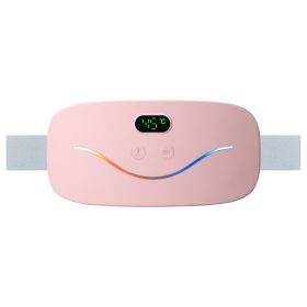 Rechargeable Stomach Heating Belt Dysmenorrhea Vibration Heating Massage Instrument (Option: Girl pink)